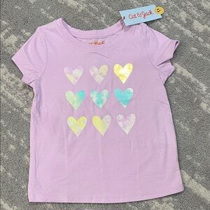 Cat & Jack Lavender Heart Graphic Tee
